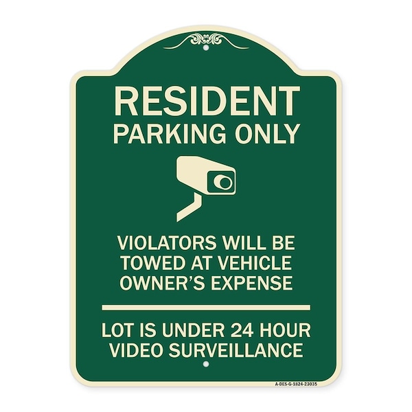 Reserved Parking Resident Parking Only Violators Will Be Towed at Owners Expense Lot, G-1824-23035